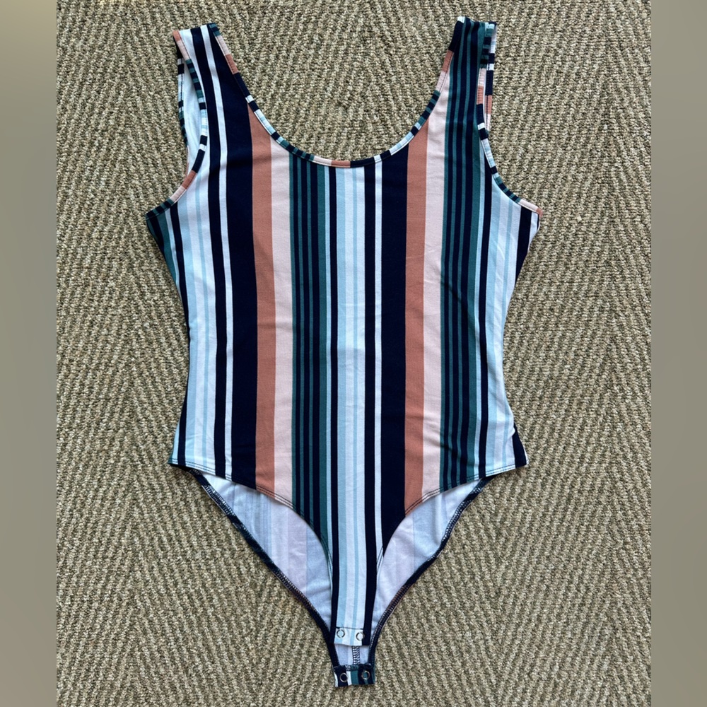 Charlotte Ruse multi-color vertical stripe body suit - S